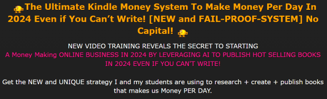 [2024 VIDEO TRAINING] Make Money With Kindle Books In 2024 [NEW METHOD] Download