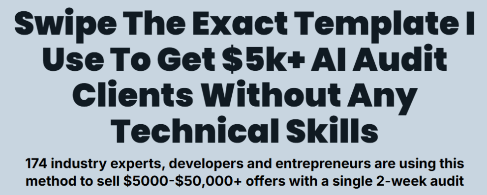 The AI Audit – The Exact Template I Use To Get $5k+ AI Audit Clients Without Any Technical Skills Download